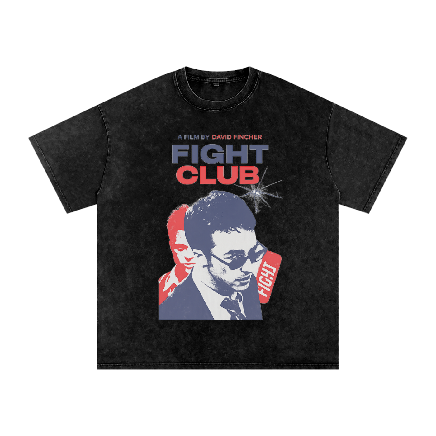 Vintage Fight Club Inspired Snow Washed Oversized Cotton T-Shirt