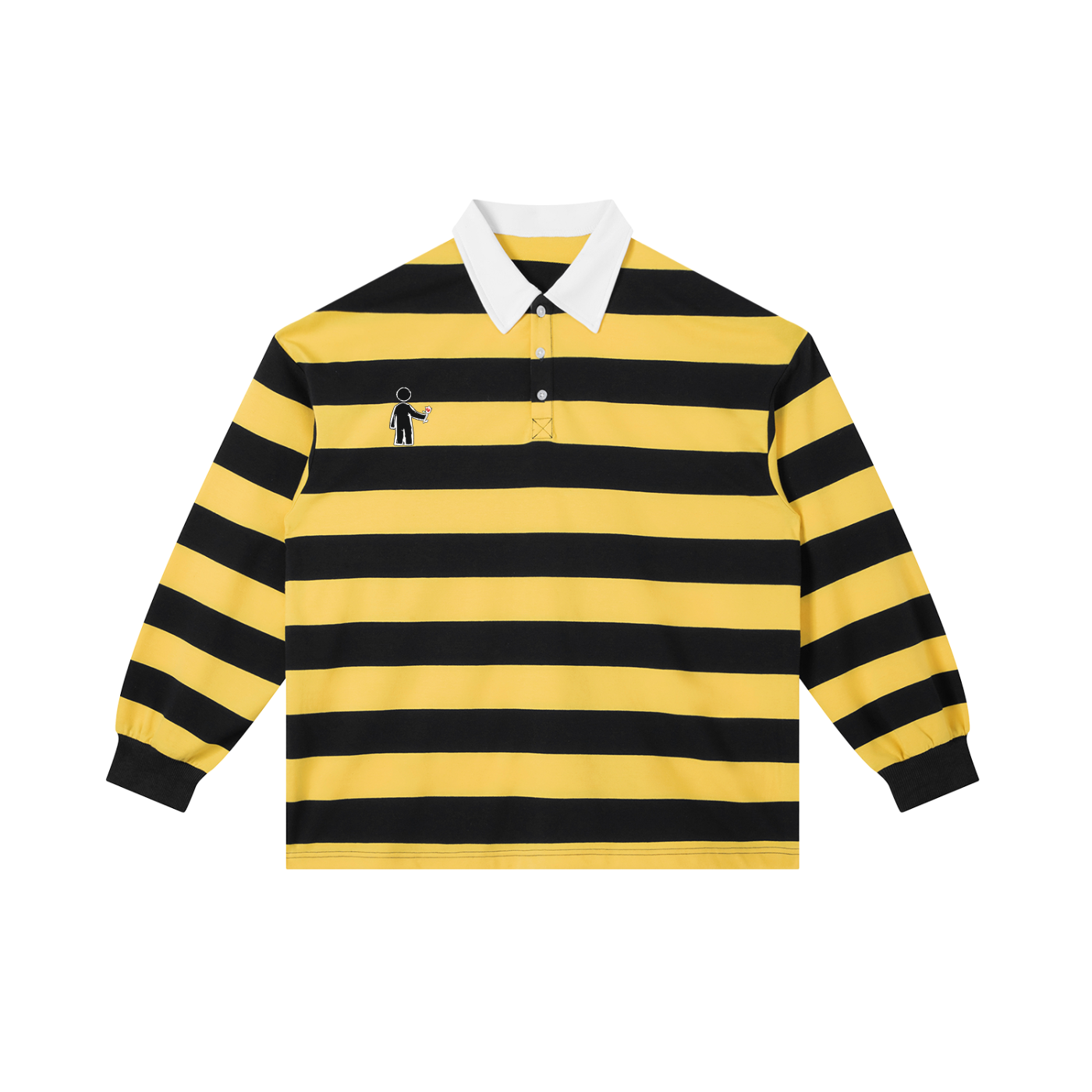 Unisex Color Block Stripe Polo Shirt