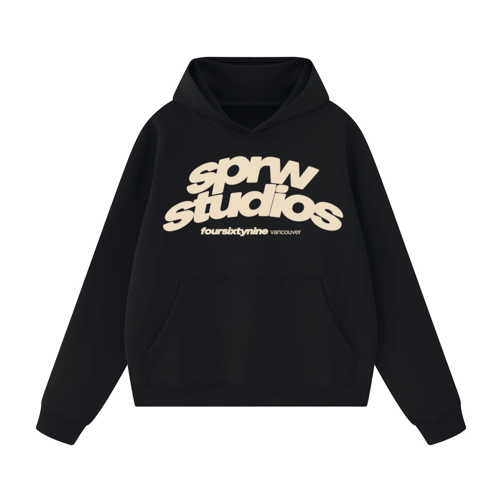 SPRW STUDIOS UNISEX OVERSIZED HOODIE (BLACK)