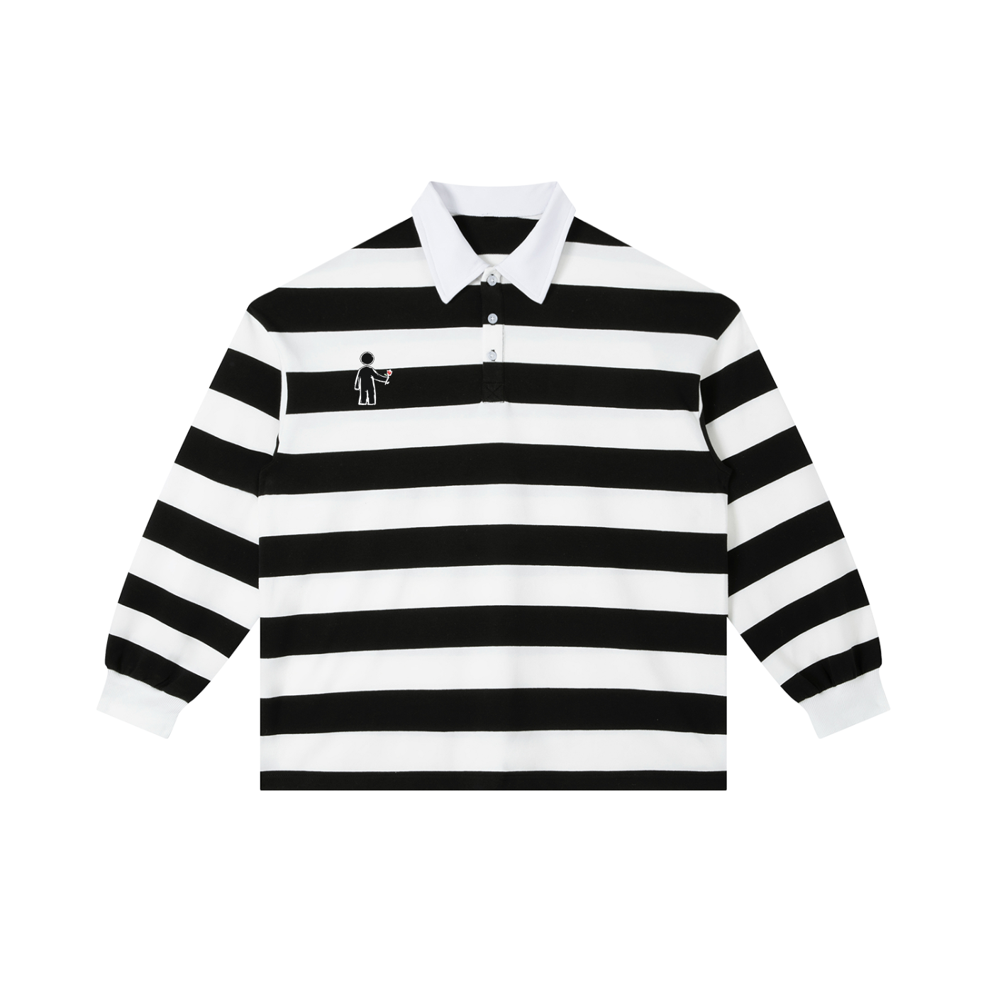 Unisex Color Block Stripe Polo Shirt