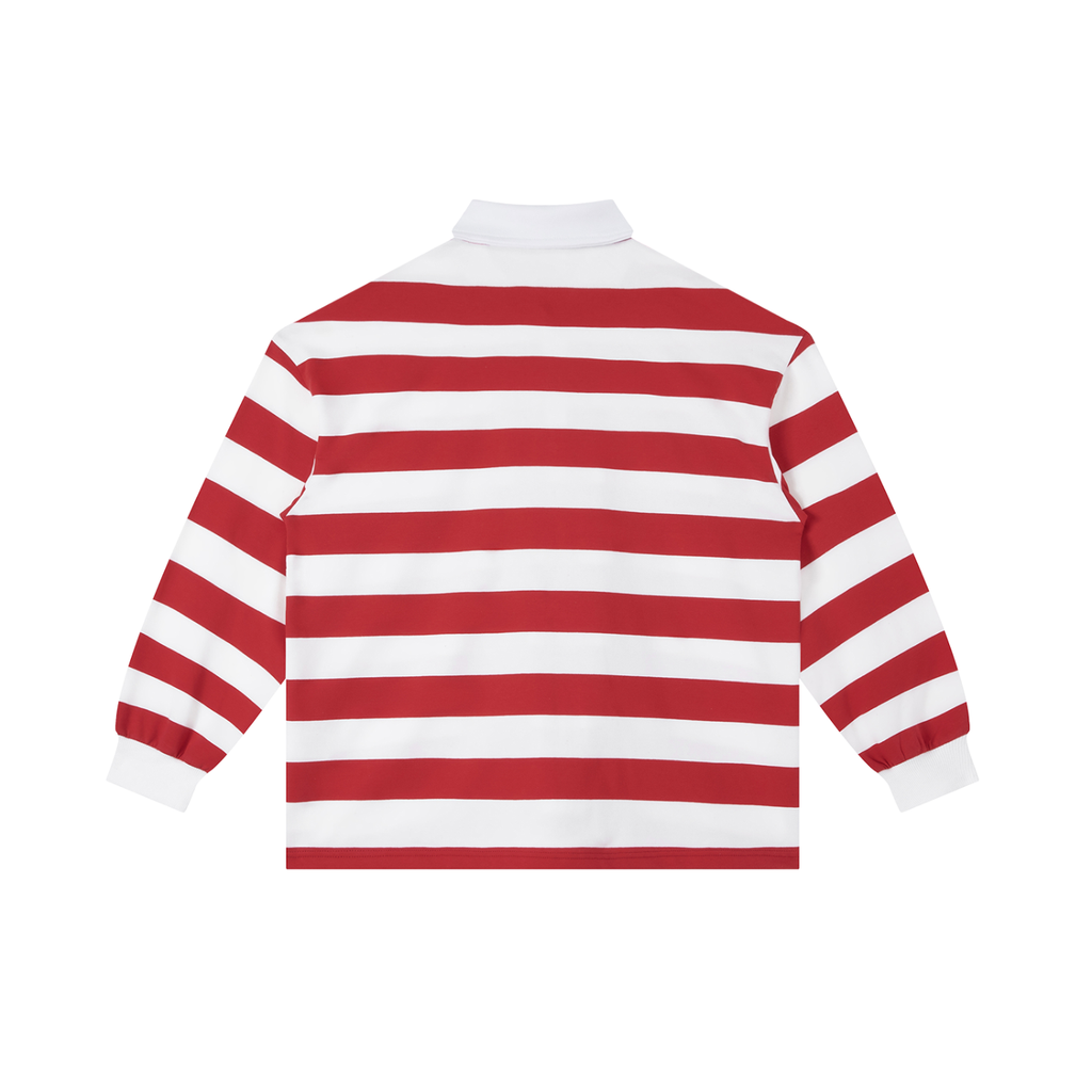 Unisex Color Block Stripe Polo Shirt