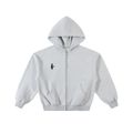 Contrast-Stitched Boxy Fleece Zip Hoodie