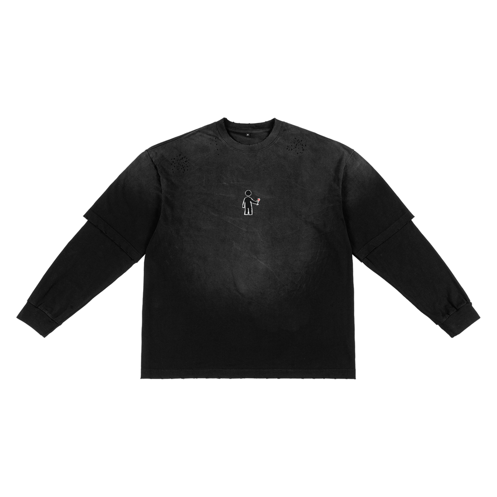 Vintage Sunfade Hand-Frayed Faux Two-Piece T-Shirt