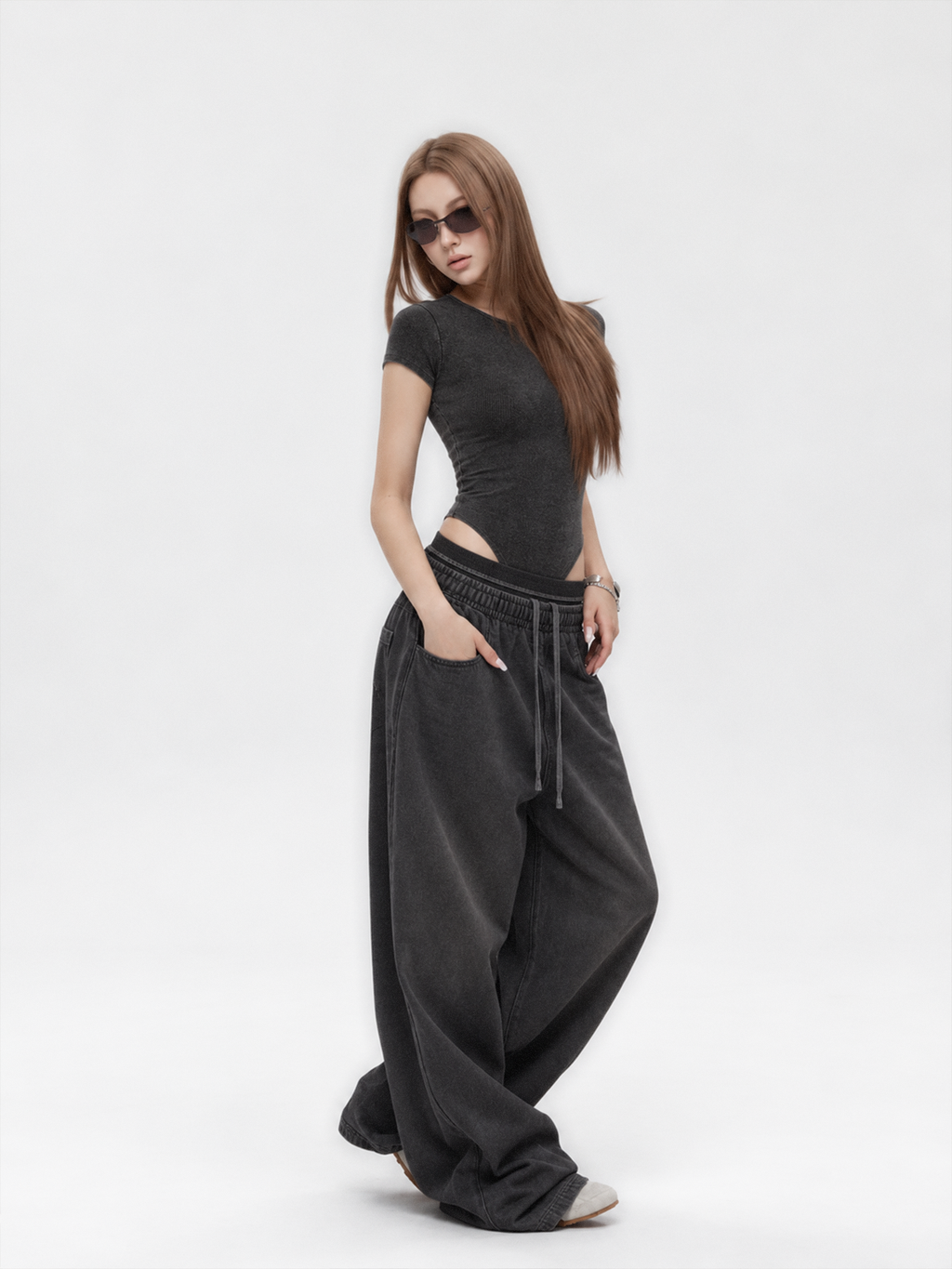 Women's Vintage Washed Waist Pants